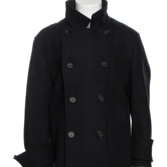 Wooyoungmi Paris fleece wool PeaCoat 1/1 Rare Find IT54 XXL UNI Designer Coat‌